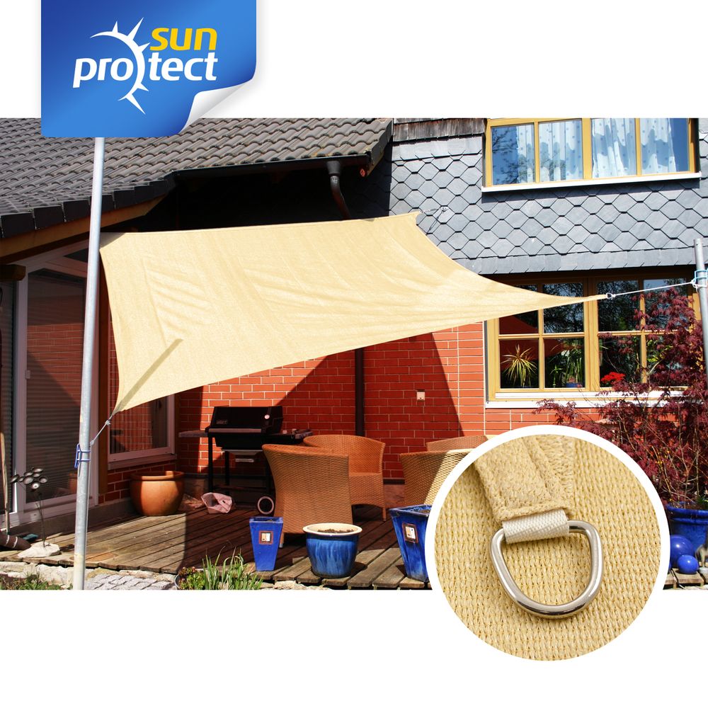 Professional Sonnensegel, 4 x 4 m, wind- & wasserdurchlässig