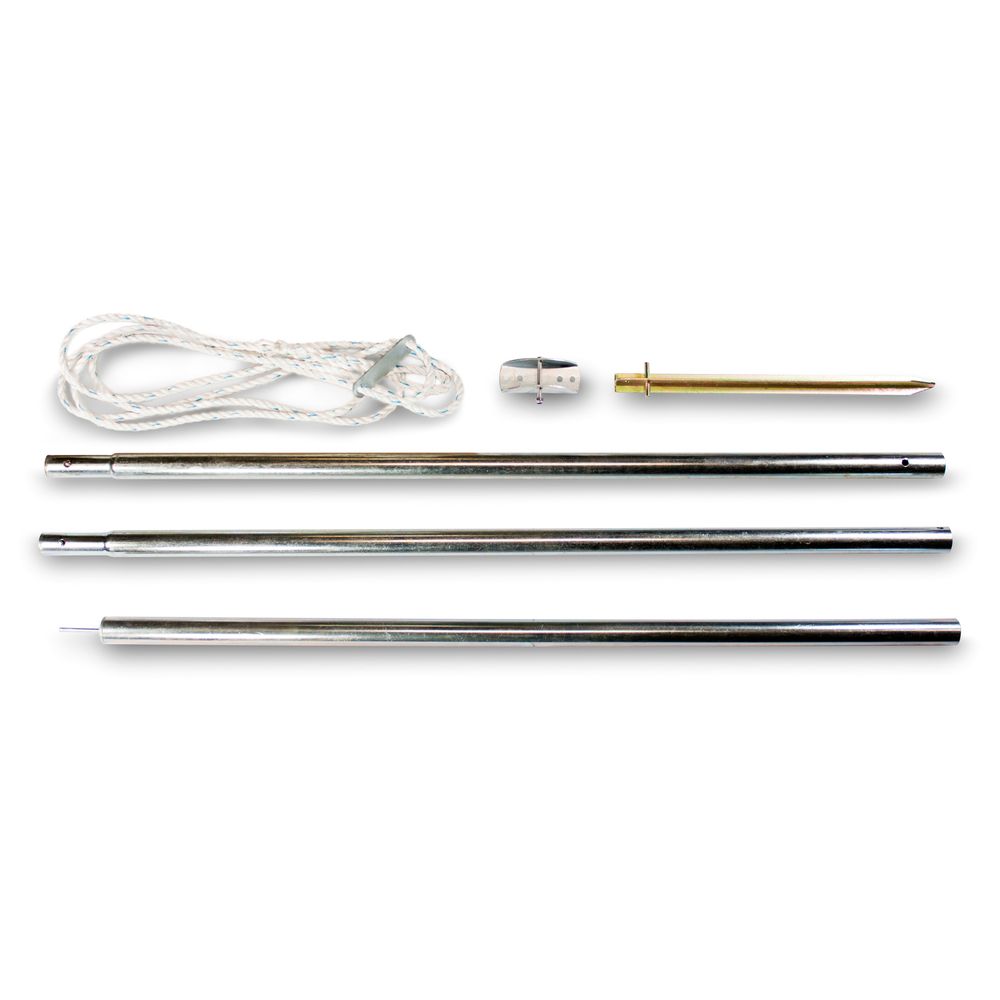 sunprotect 83220 Abspannmast, Montage Zubehr fr Sonnensegel Stahlmast,  silber, 6-teilig (1 Set) | sunprotect Sonnensegel